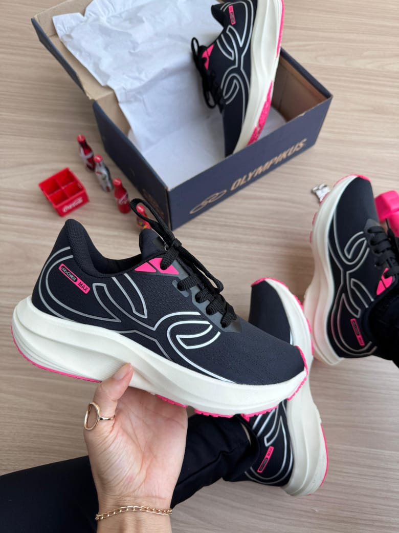 OLYMPIKUS CORRE MAX PRETO/PINK
