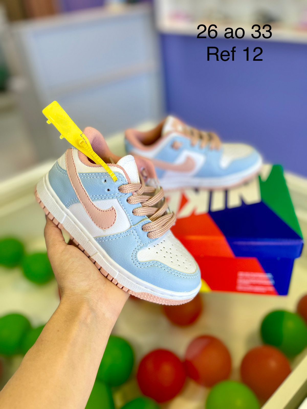 DUNK INFANTIL BRANCO AZUL/ROSE