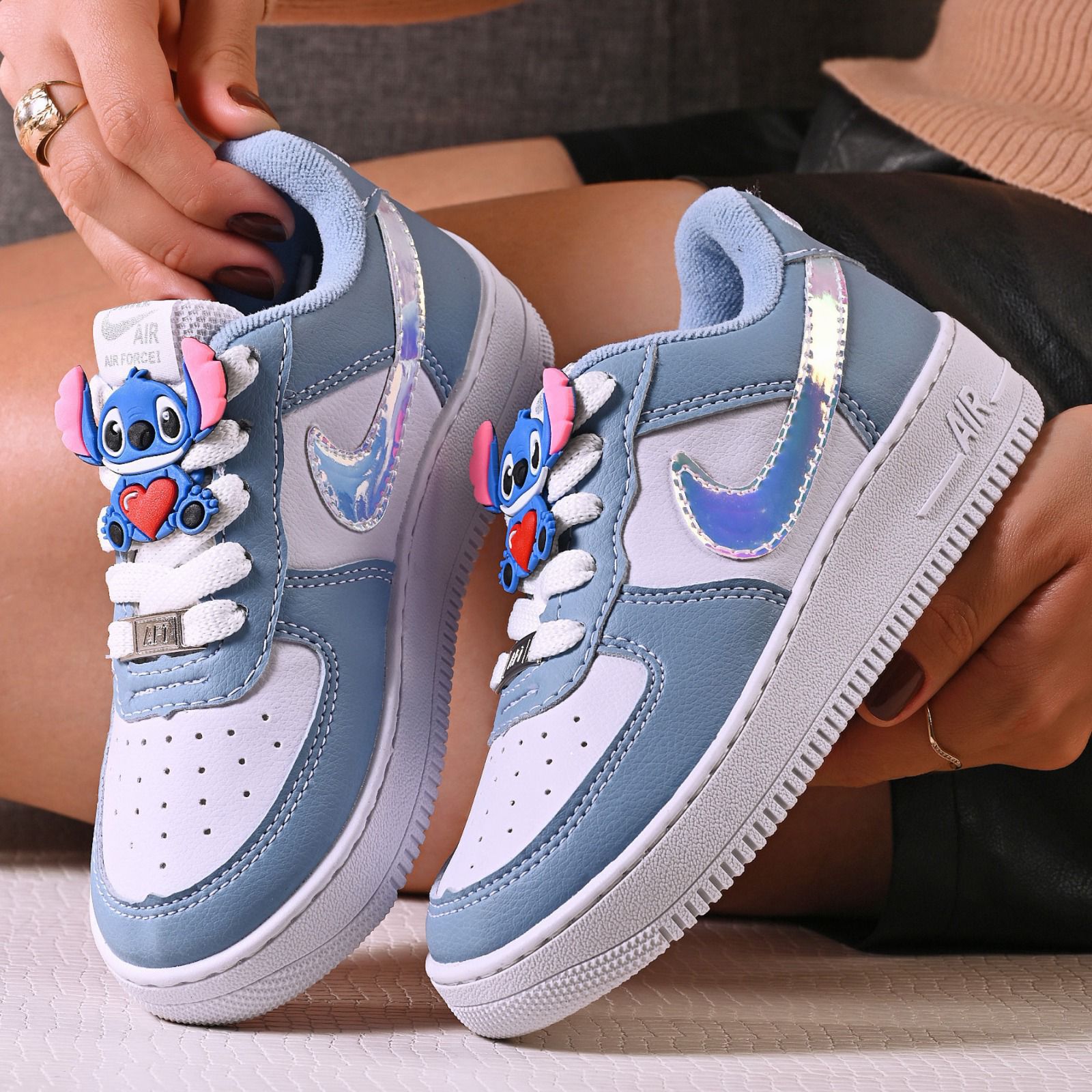 AIR FORCE INFANTIL LILO STITCH BRANCO/AZUL