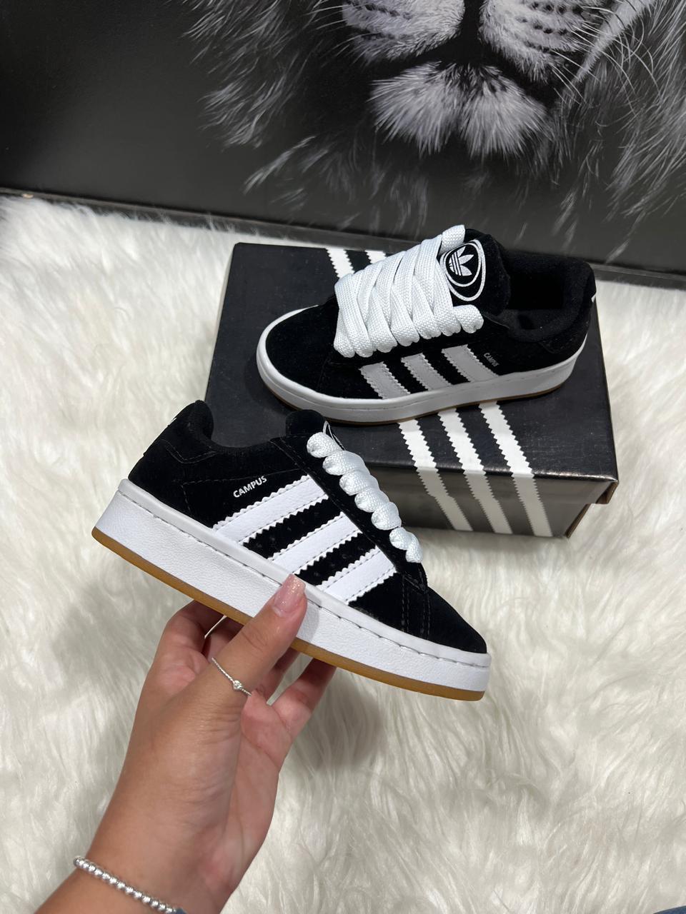 ADIDAS CAMPUS INFANTIL PRETO/BRANCO