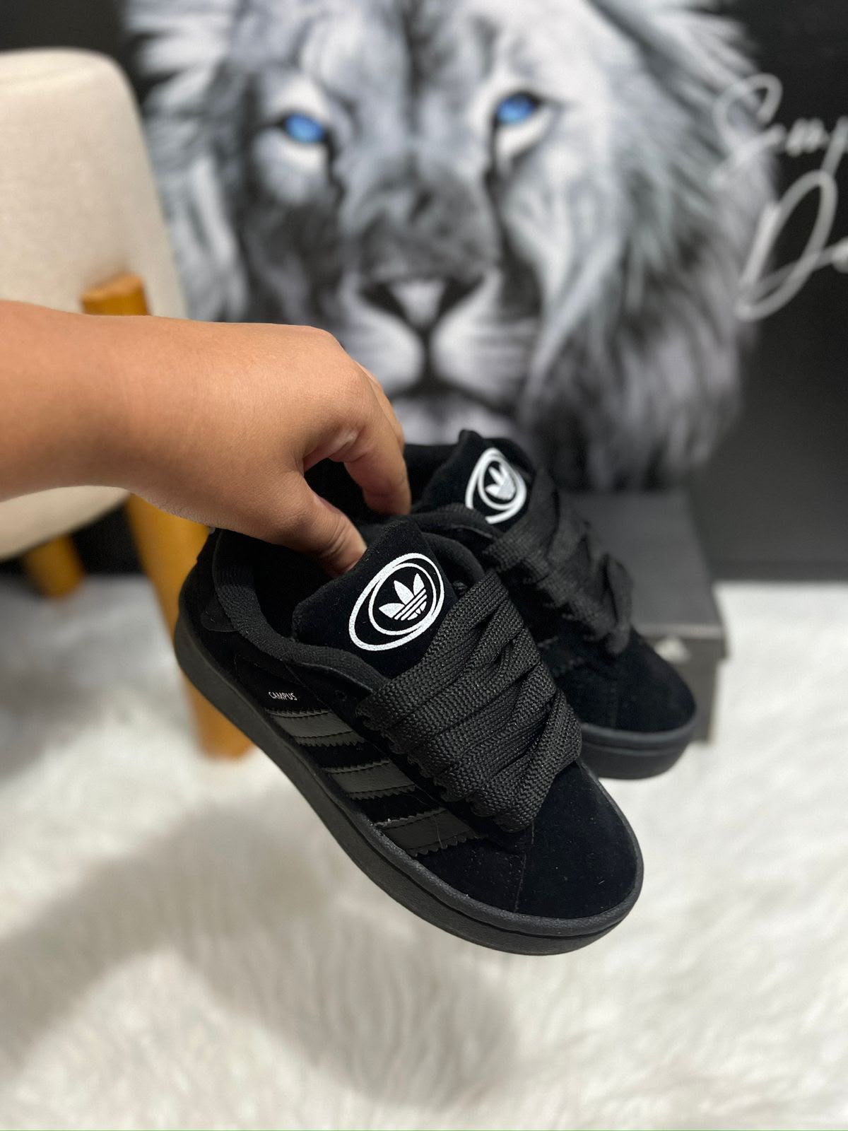 ADIDAS CAMPUS INFANTIL PRETO/PRETO