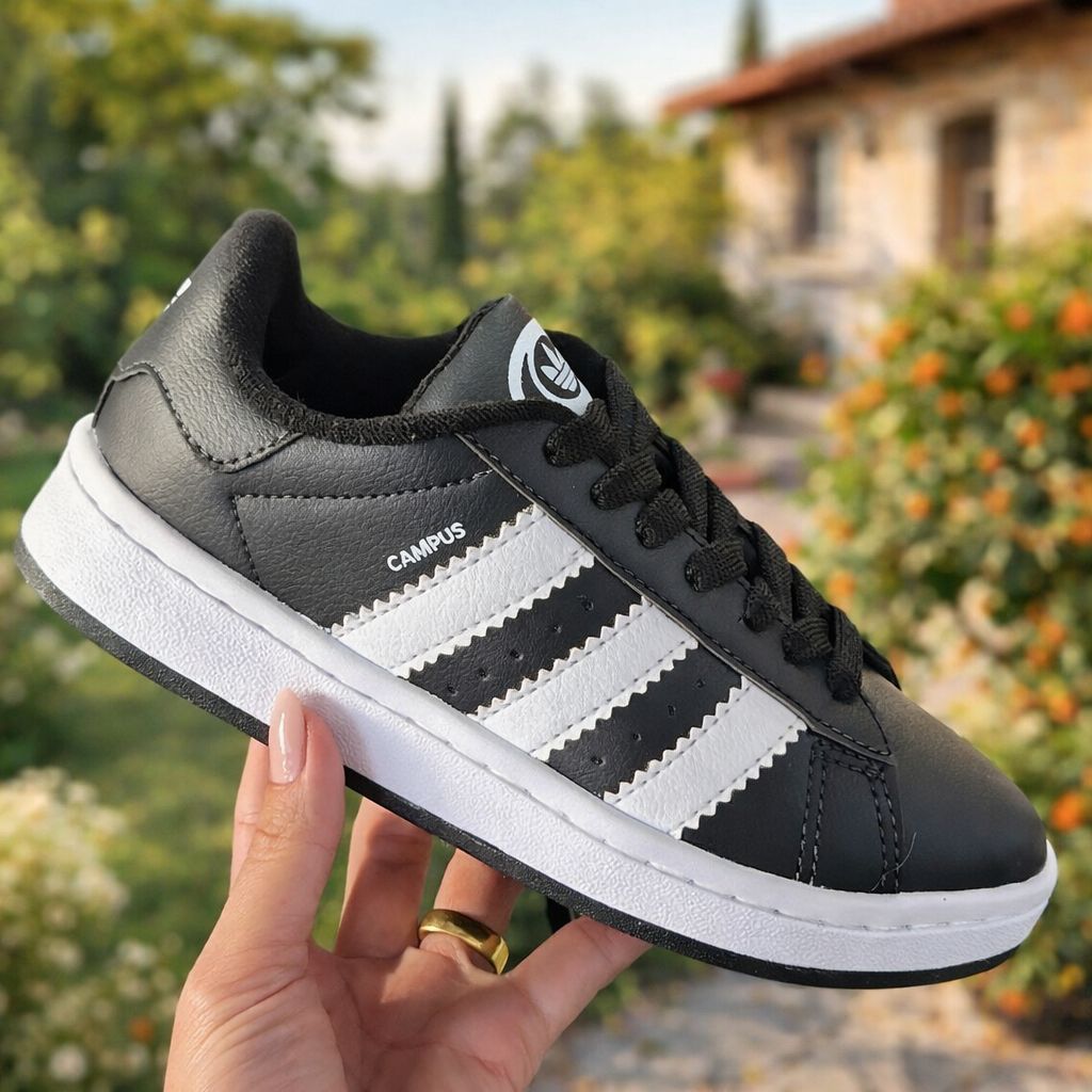 ADIDAS CAMPUS INFANTIL PRETO/SINTETICO