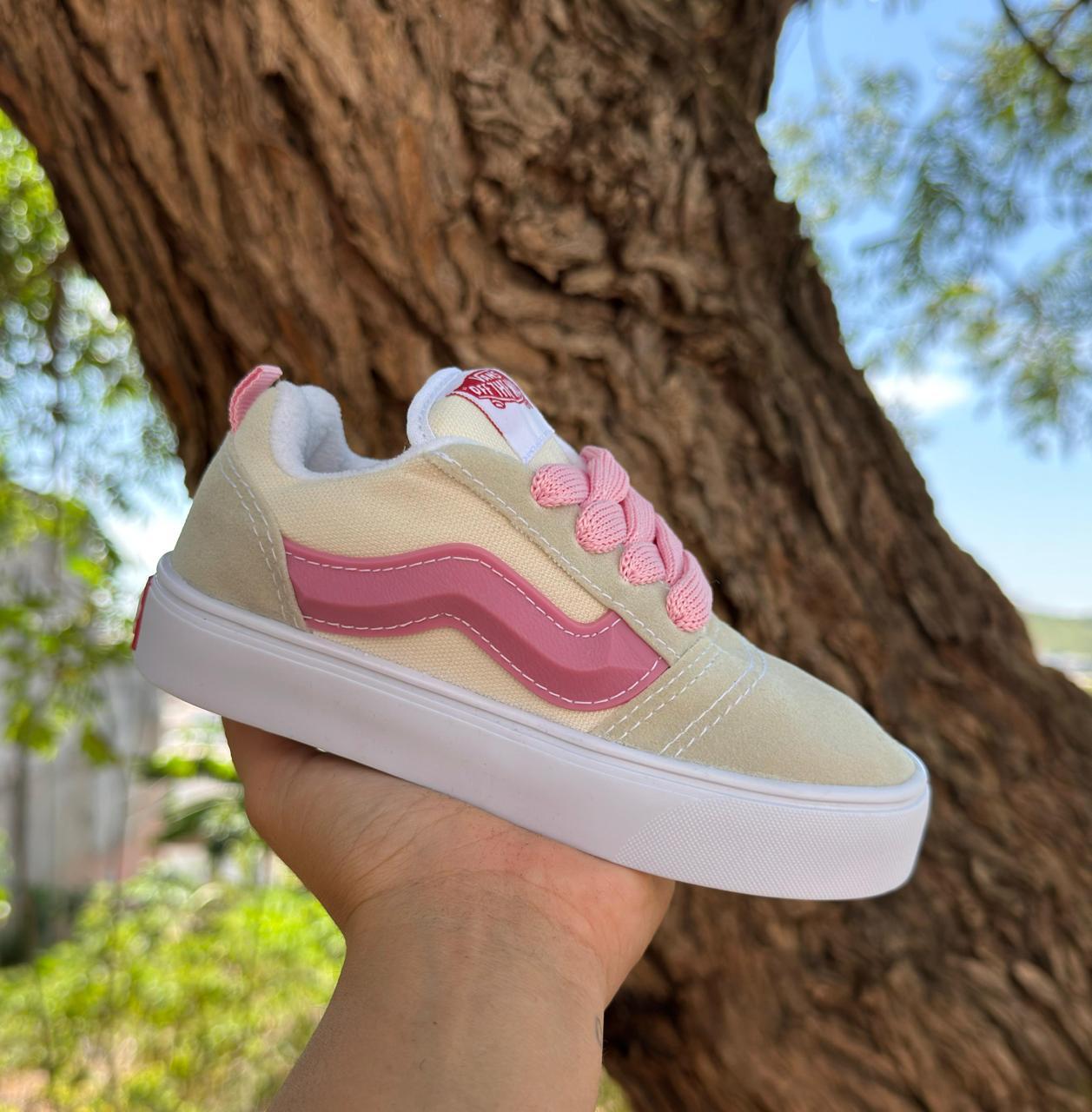 VANS KNU INFANTIL GELO/ROSA