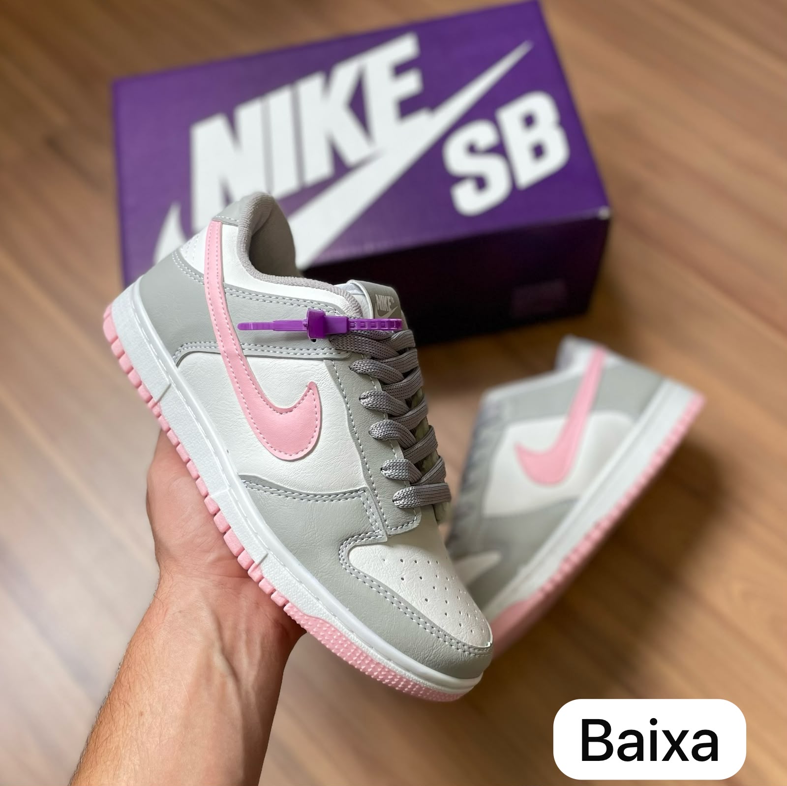 NIKE Sb DUNK CINZA/ROSA