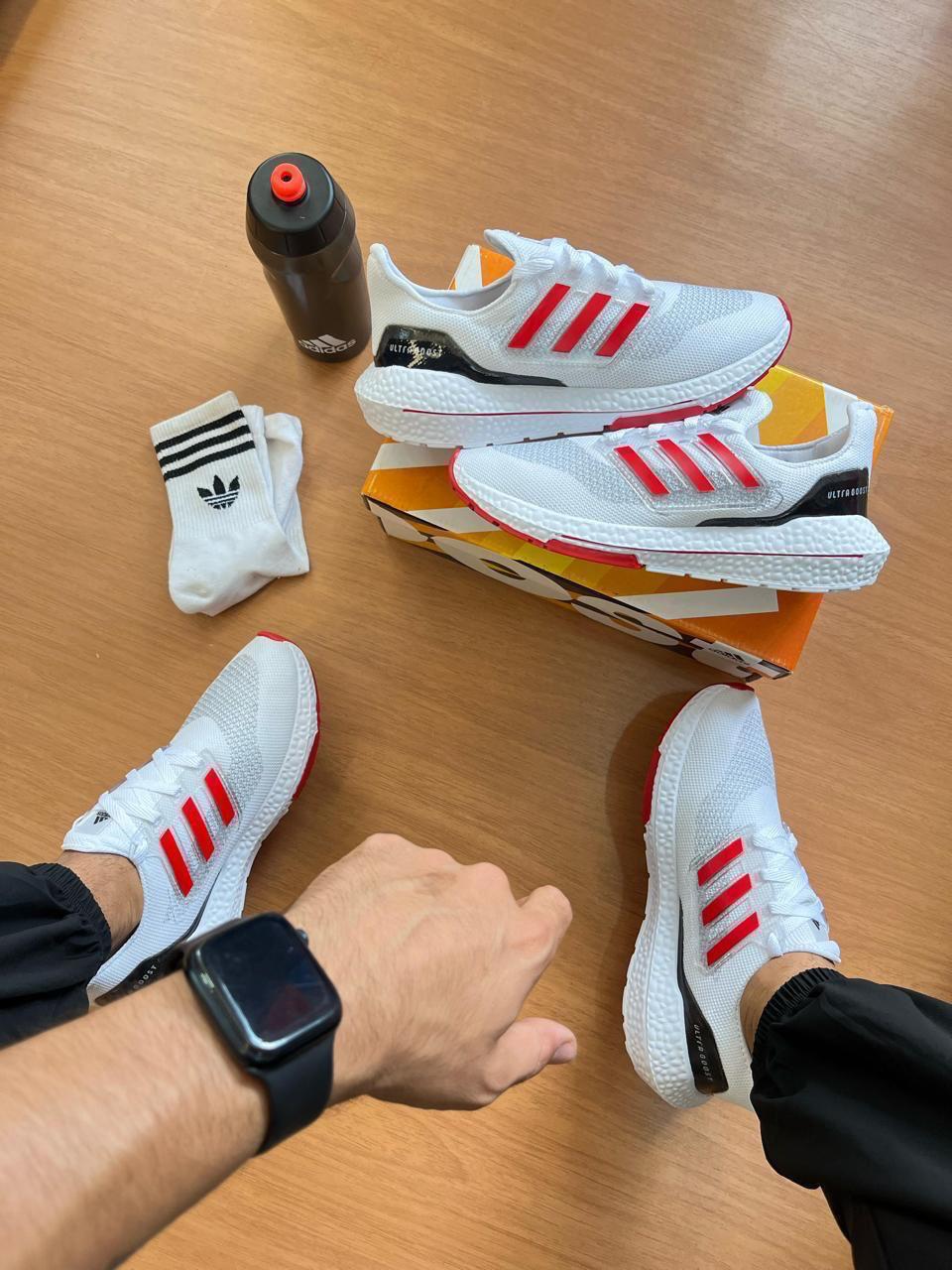 ADIDAS ULTRABOOST BRANCO/VERMELHO