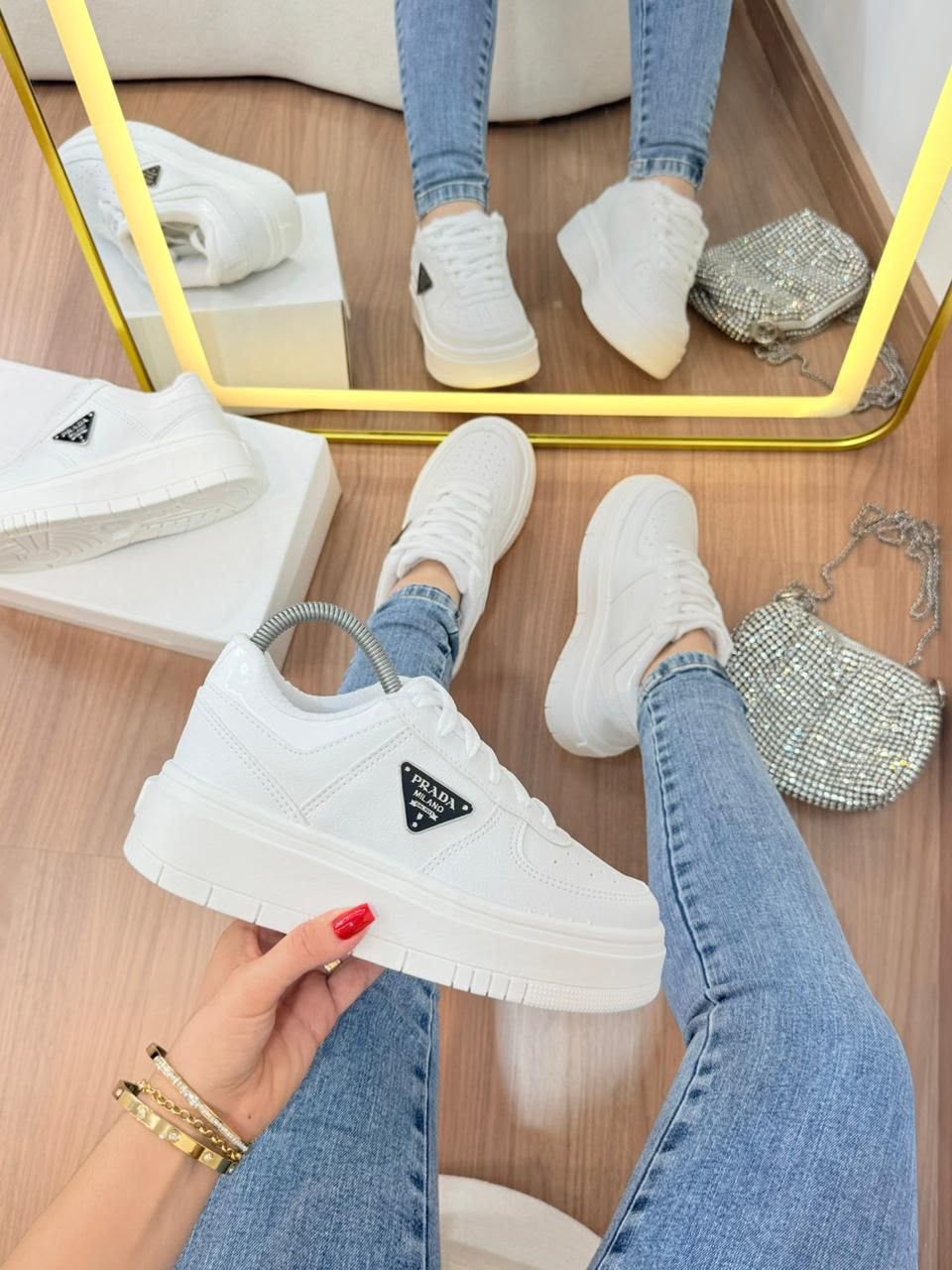 PRADA PLATAFORMA BRANCO