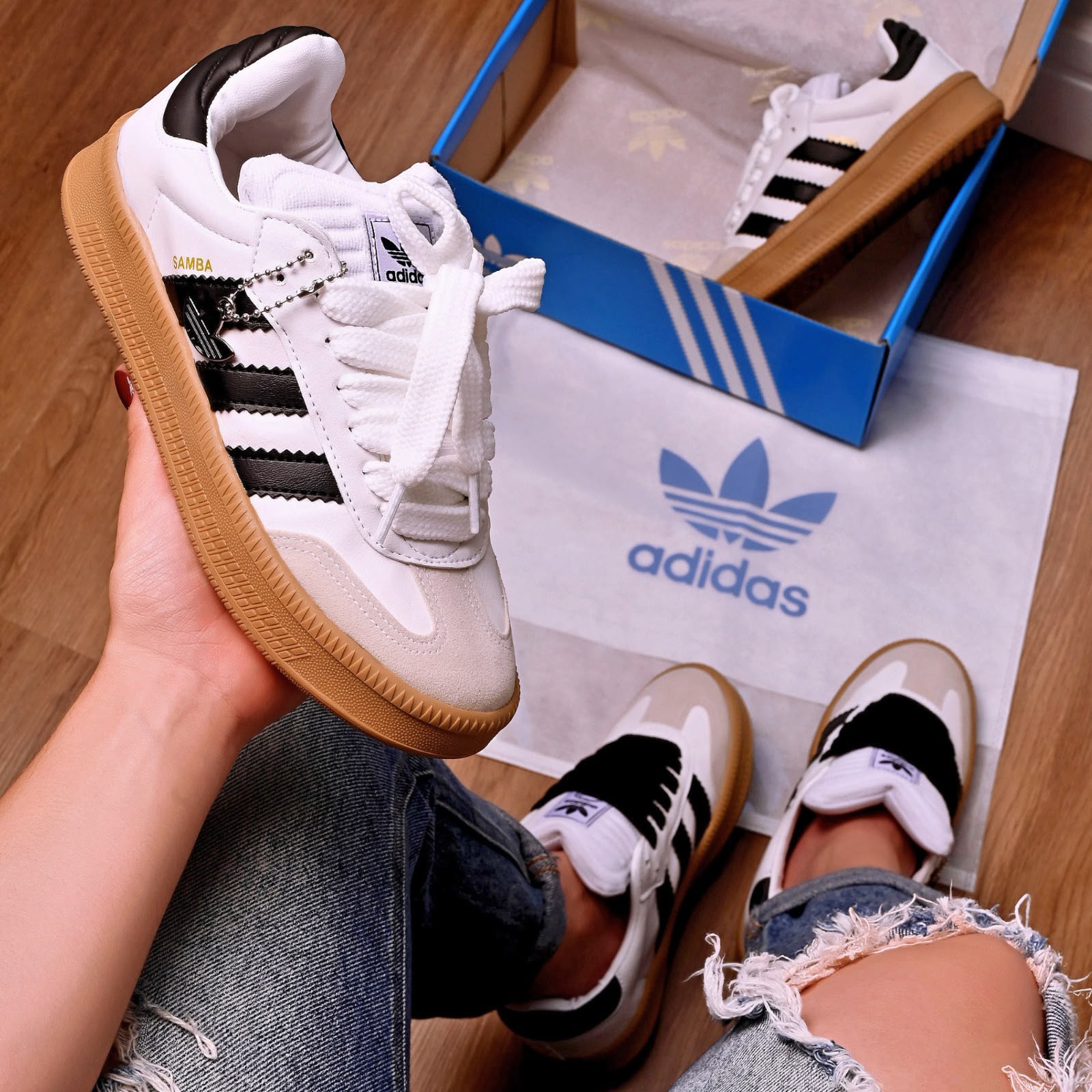 ADIDAS XLG BRANCO/PRETO