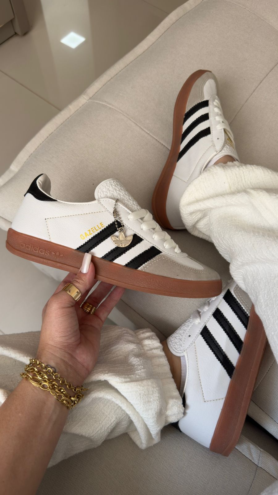 ADIDAS GAZELLE BRANCO/PRETO