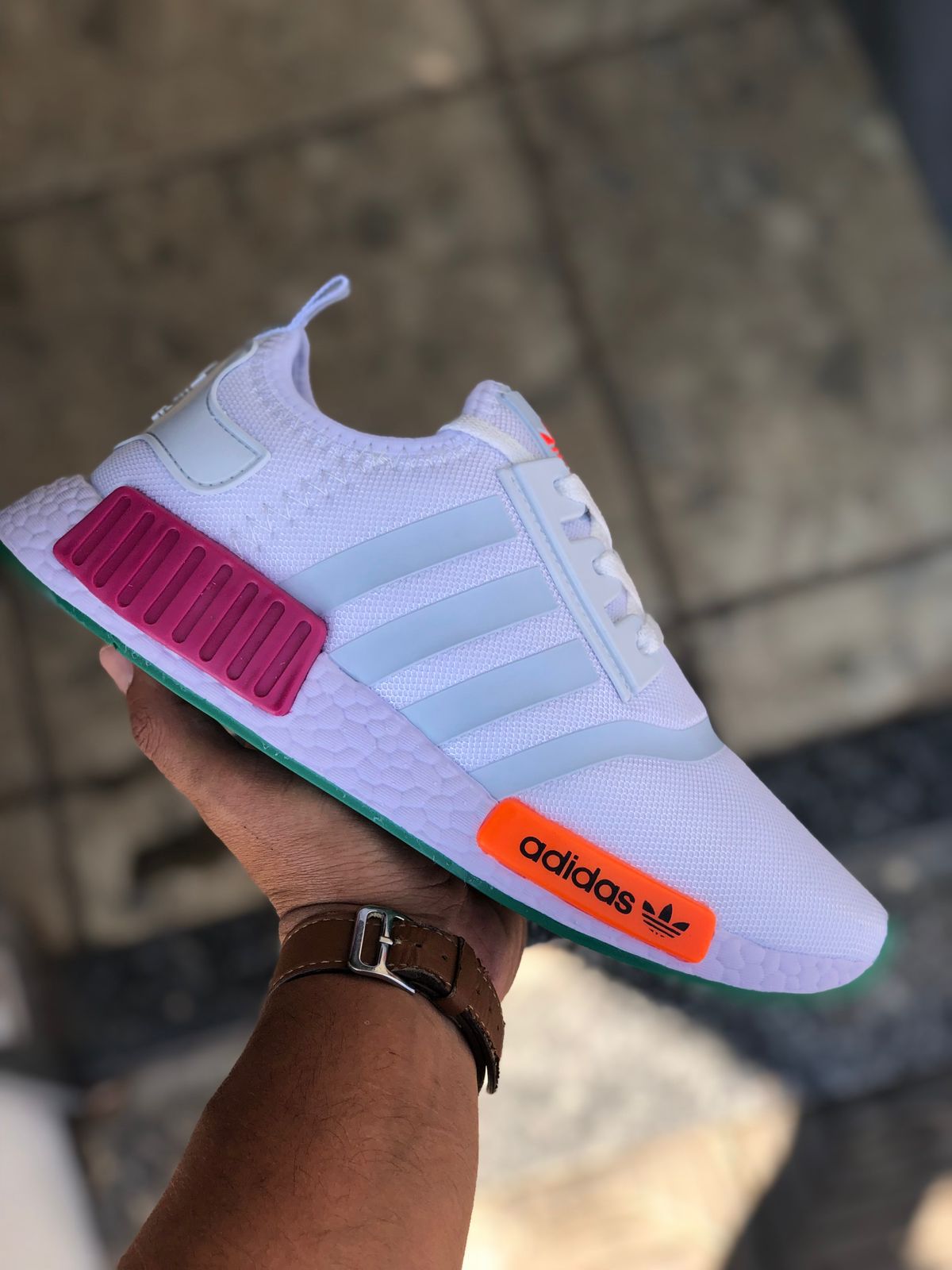 ADIDAS NMD BRANCO / VERDE LARANJA