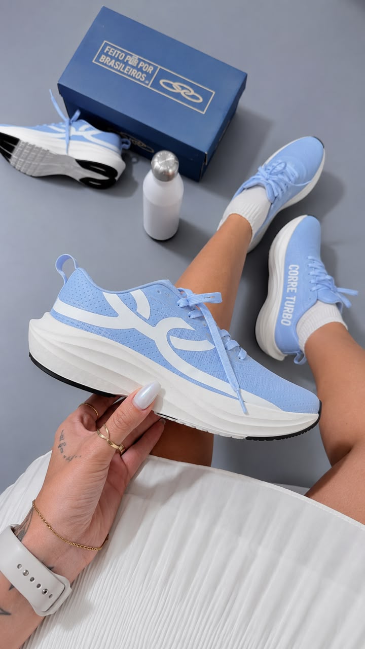 OLYMPIKUS CORRE TURBO AZUL BEBE/BRANCO