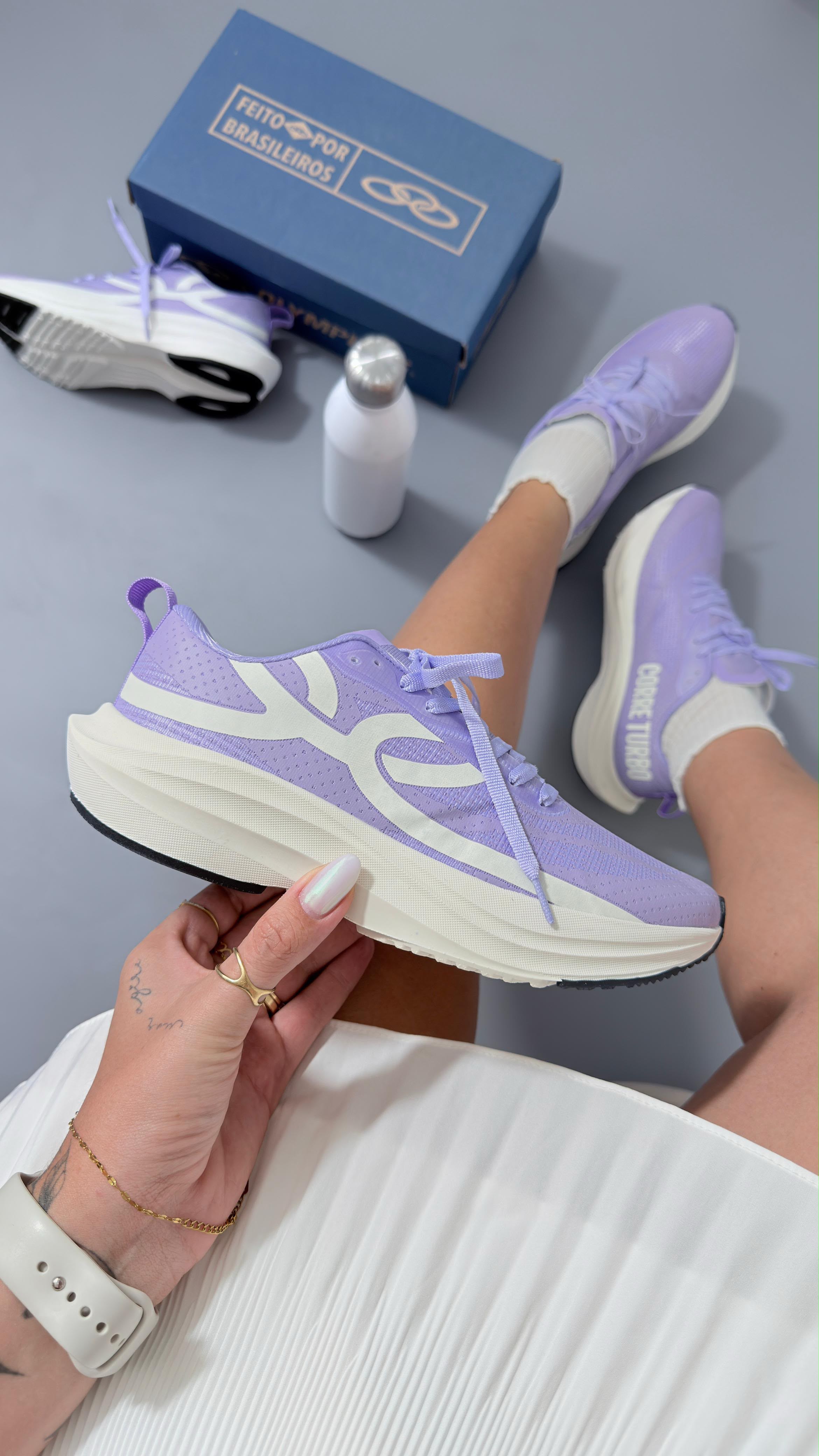 OLYMPIKUS CORRE TURBO LILÁS/BRANCO