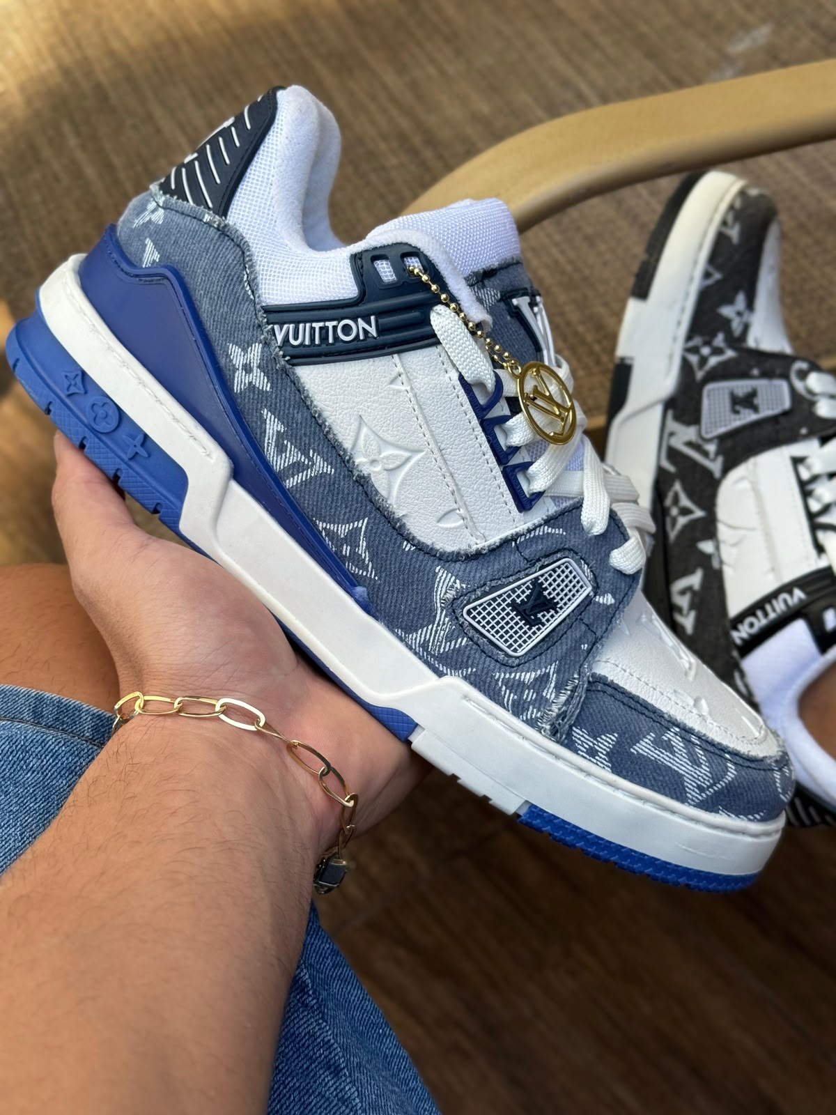 LV TRAINER PREMIUM BRANCO/AZUL JEANS preview 1