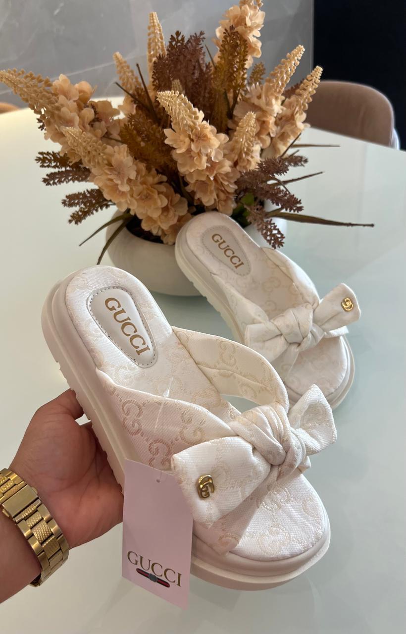 SANDALIA GUCCI LAÇO BRANCO