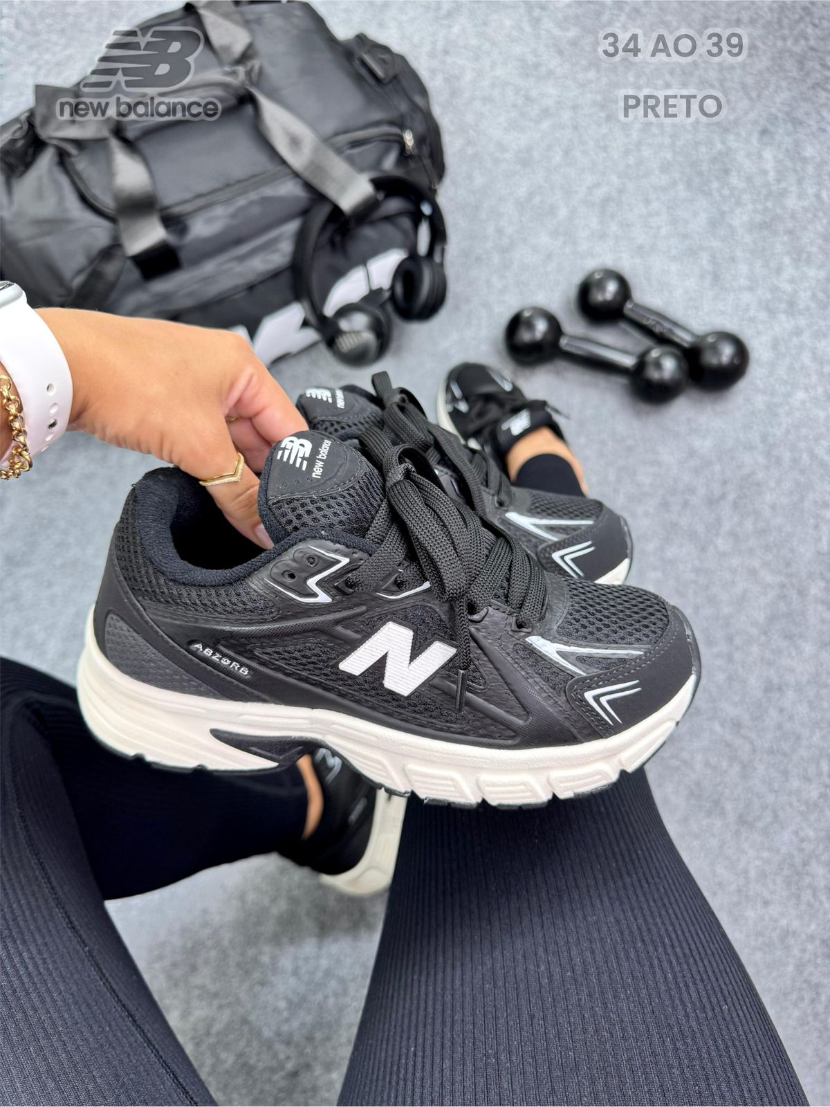 NEW BALANCE RUNNING PRETO/BRANCO