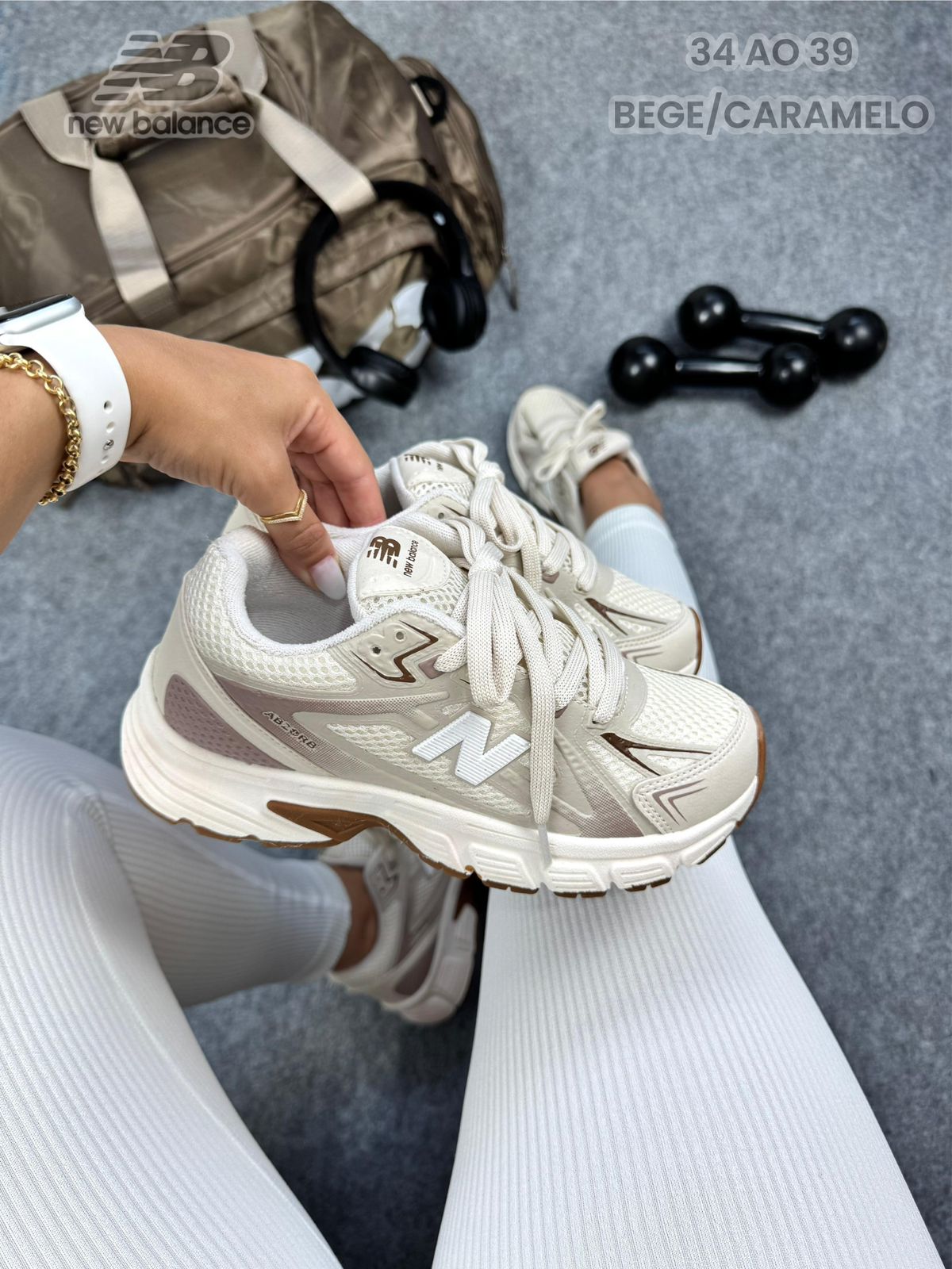 NEW BALANCE RUNNING BEGE/CARAMELO