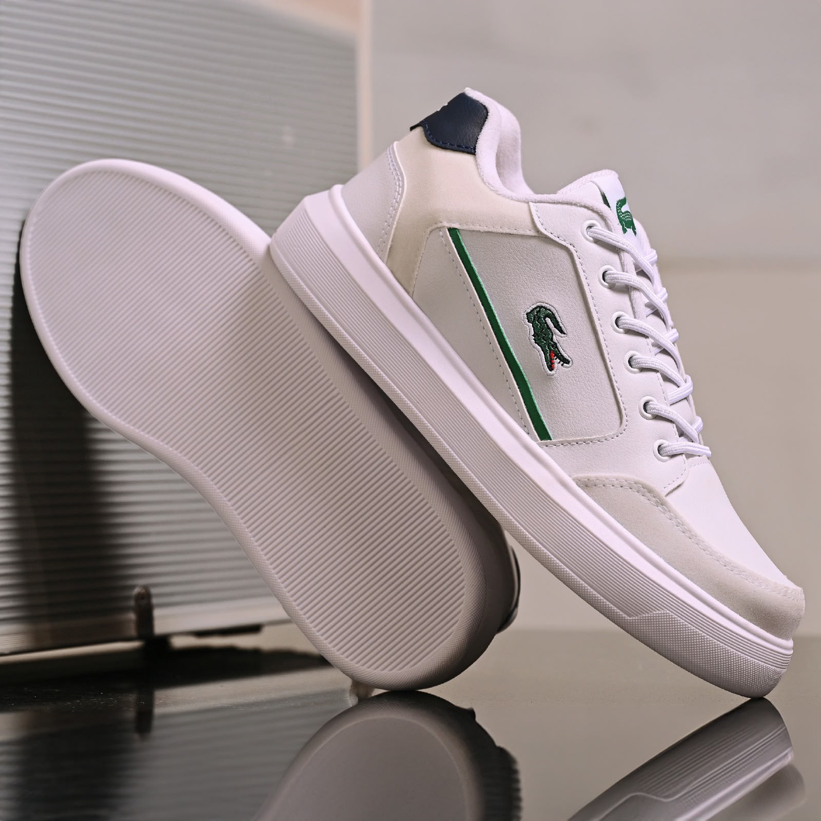 SAPATENIS LACOSTE T-CLIP BRANCO/VERDE