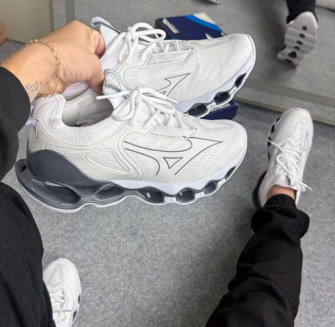 MIZUNO PRO 14 PREMIUM CINZA/VERDE ÁGUA